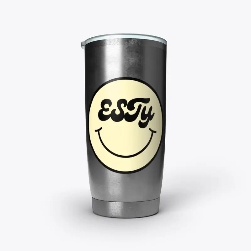 SMILEY ESTY STAINLESS TUMBLER-YELLOW